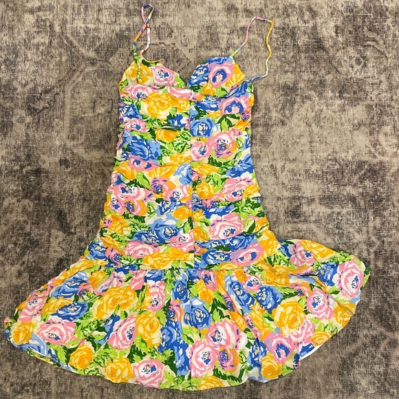 Zara Floral Mini Dress Size XS - Picture 4 of 4